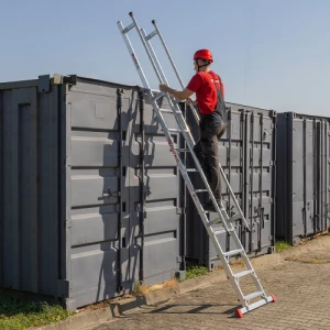 Drabina przystawna ze stabilizatorem i poręczami SAS 9 stopni